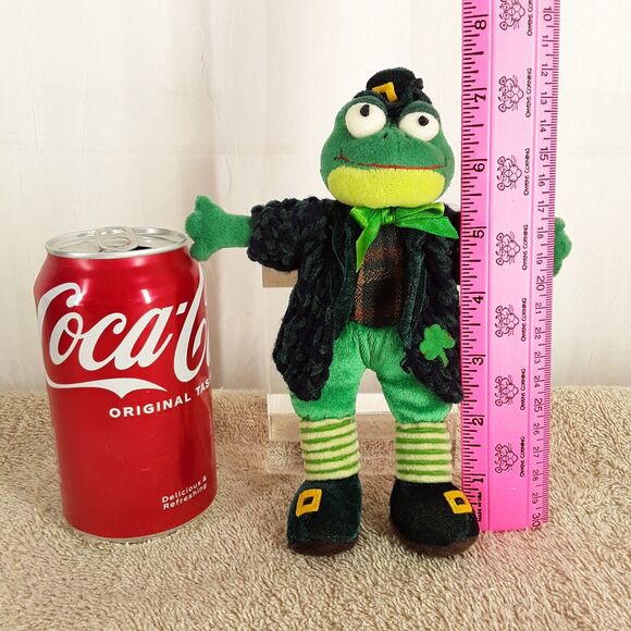 Small Leprechaun Frog O'Toole, 7.5" Standing Plush Toy Doll Figure, Russ Berrie - Picture 2 of 9